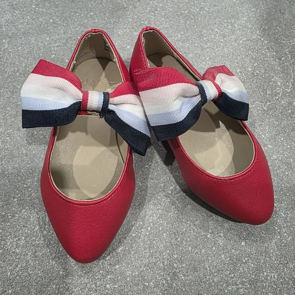 Janie & Jack Red Bow Baby's Shoes - Picture 2 of 11